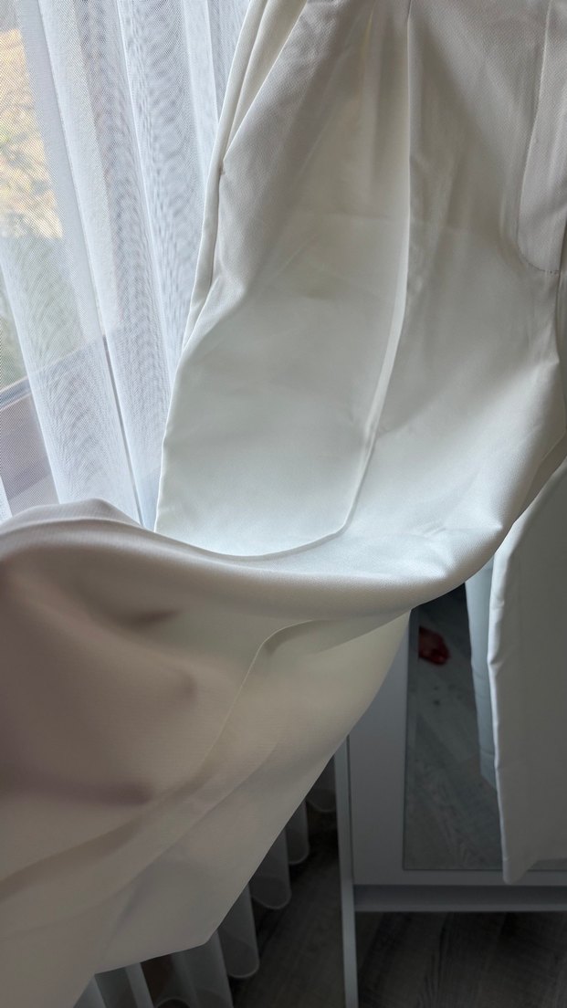 Beyaz Pilili Midi Kumaş Pantolon - Görsel 5