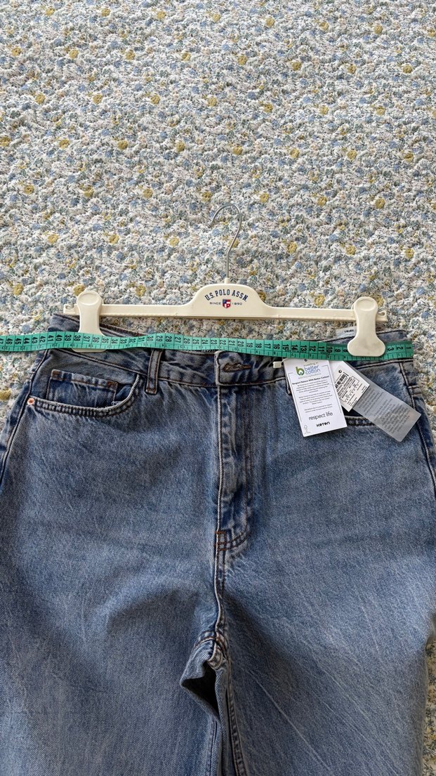 Kadın Gri Midi Boy Bol Kesim Kot Pantolon - Görsel 3