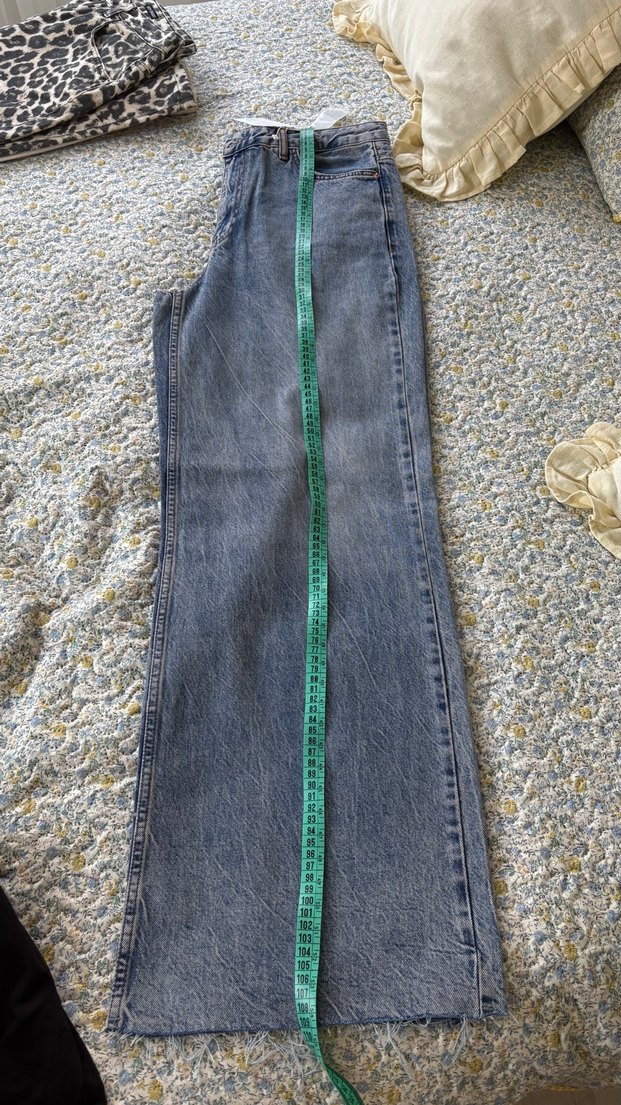 Kadın Gri Midi Boy Bol Kesim Kot Pantolon - Görsel 4