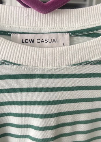 Yeşil Çizgili Kadın Uzun Kollu Tişört - Görsel 3
