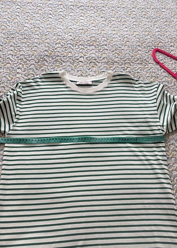 Yeşil Çizgili Kadın Uzun Kollu Tişört - Görsel 5