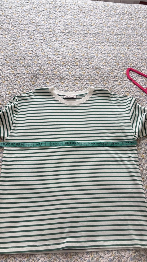 Yeşil Çizgili Kadın Uzun Kollu Tişört - Görsel 5