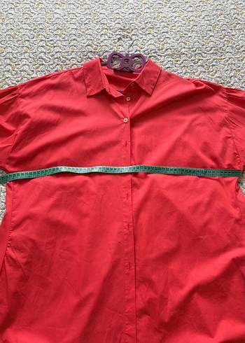 Kırmızı Düğmeli Kadın tunik gömlek - Görsel 4