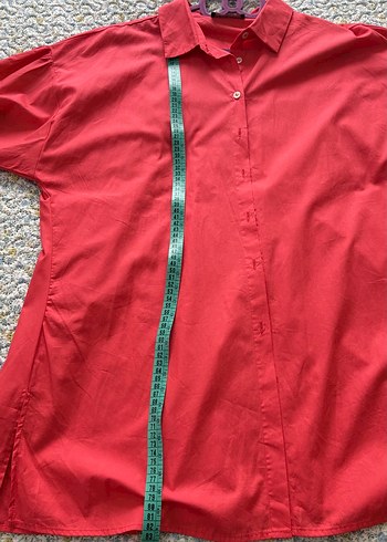 Kırmızı Düğmeli Kadın tunik gömlek - Görsel 5