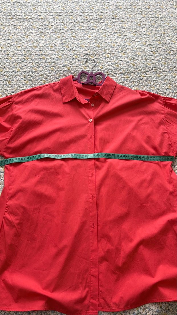 Kırmızı Düğmeli Kadın tunik gömlek - Görsel 4