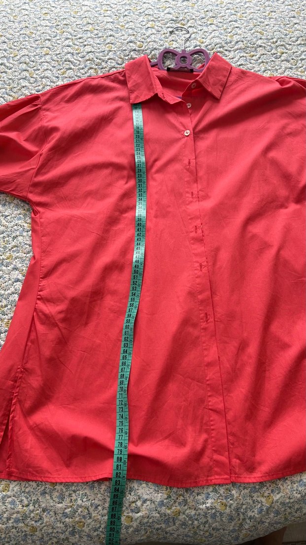 Kırmızı Düğmeli Kadın tunik gömlek - Görsel 5