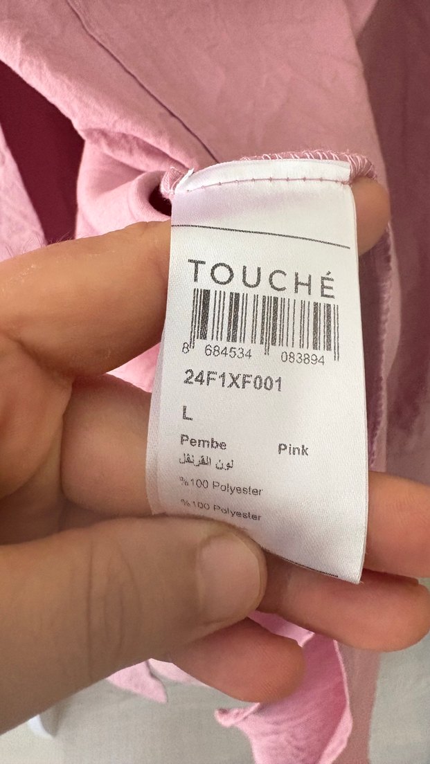 Pembe Düğmeli Keten Gömlek - Görsel 3