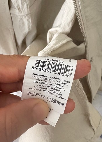 m Beden ten rengi Renk Bej Midi Keten Kadın Yağmurluk