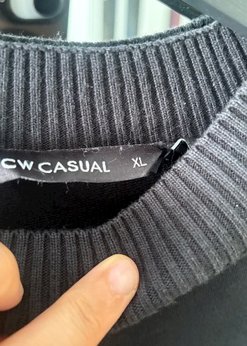 Düğmeli Siyah Midi Sweatshirt - Görsel 3