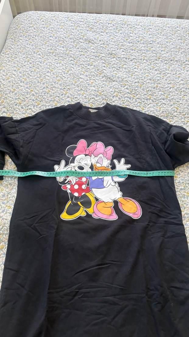 Düğmeli Siyah Midi Sweatshirt - Görsel 4