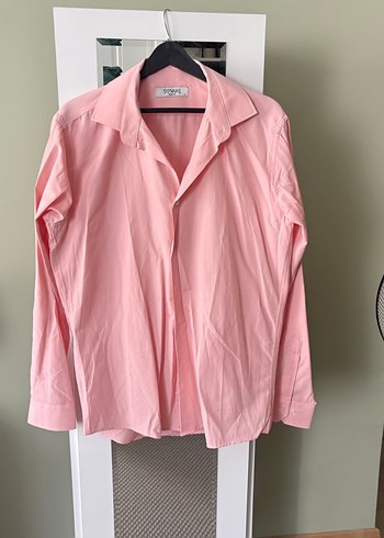 Pembe Keten Erkek Gömlek, Uzun Kol, Regular Fit