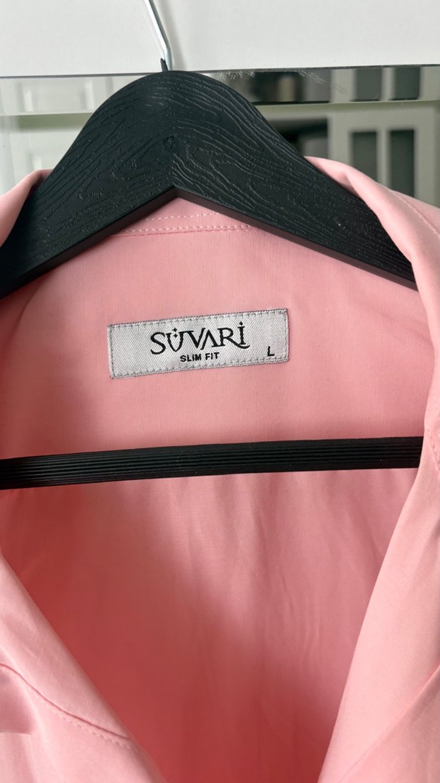 Pembe Keten Erkek Gömlek, Uzun Kol, Regular Fit - Görsel 2