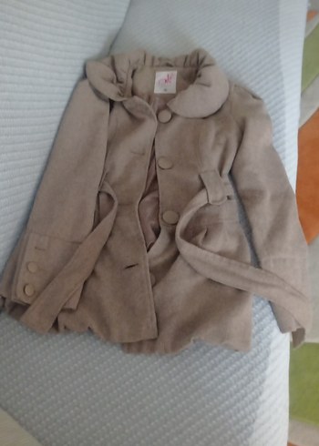 38 Beden camel Renk Kuşaklı Bej Kaban