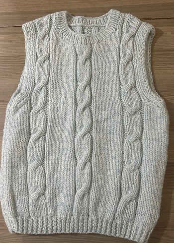 Bebe Mavisi Örgü Kadın Kazak - Görsel 2