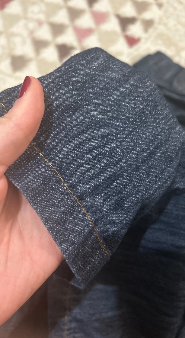 Piliseli Lacivert Denim Midi Etek - Görsel 3