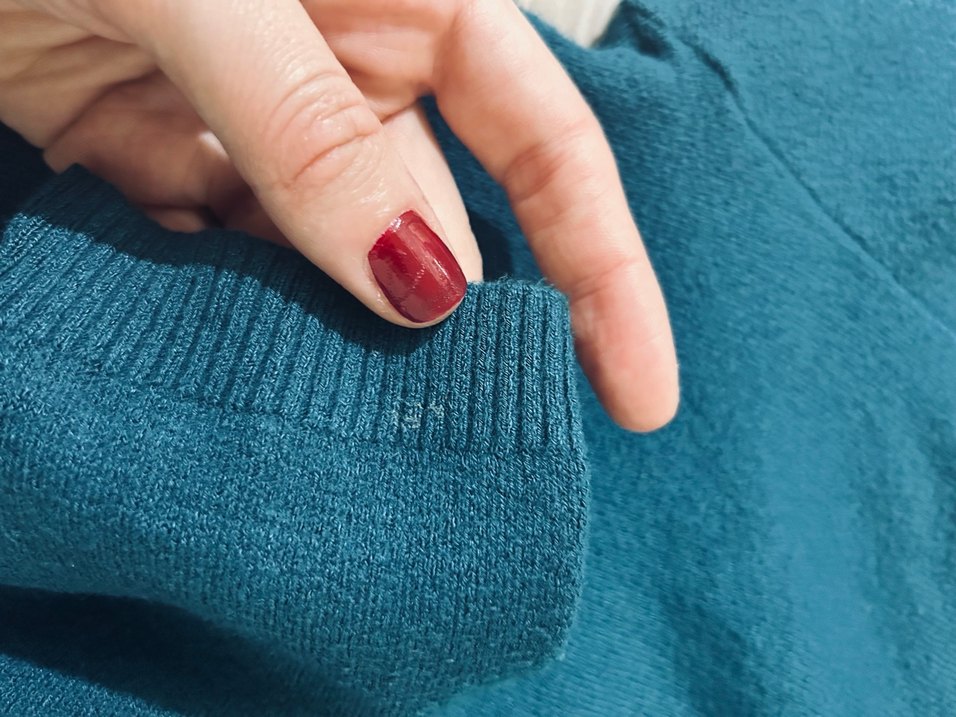 Kadın Mavi Balıkçı Yaka Triko Kazak - Görsel 4