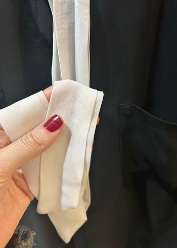 Zara Collection siyah, transparan gömlek - Görsel 4