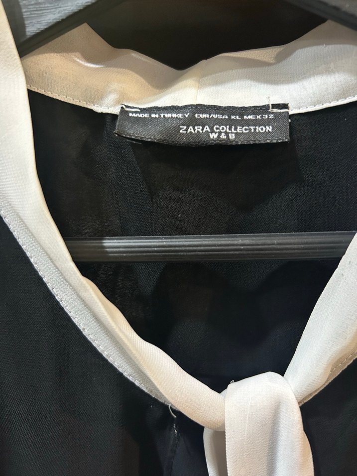 Zara Collection siyah, transparan gömlek - Görsel 2