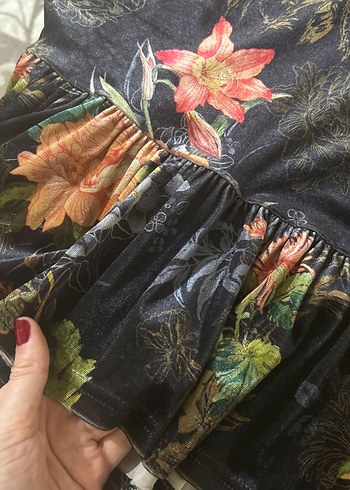 Çiçek Desenli Midi Bohem Kadın Kimono - Görsel 4