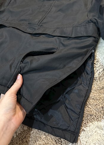 Siyah Kapüşonlu unisex yağmurluk-spor ceket - Görsel 6