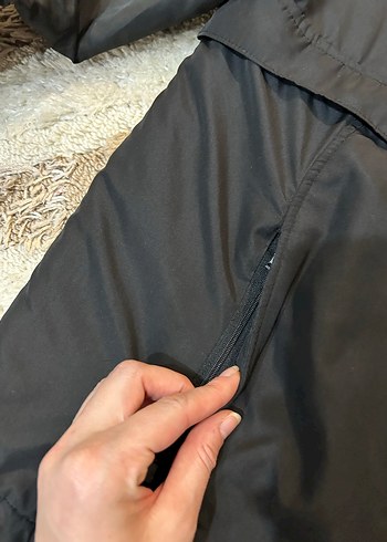 Siyah Kapüşonlu unisex yağmurluk-spor ceket - Görsel 3