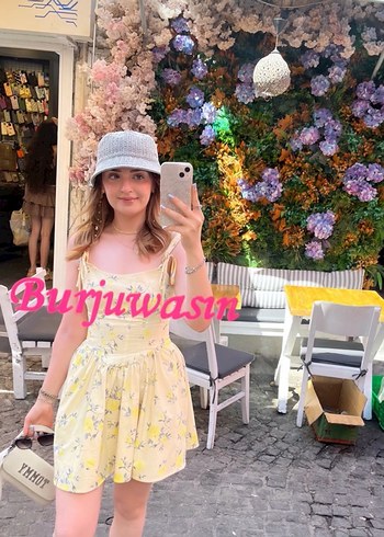 Sarı Çiçekli Askılı Mini Elbise - Görsel 4