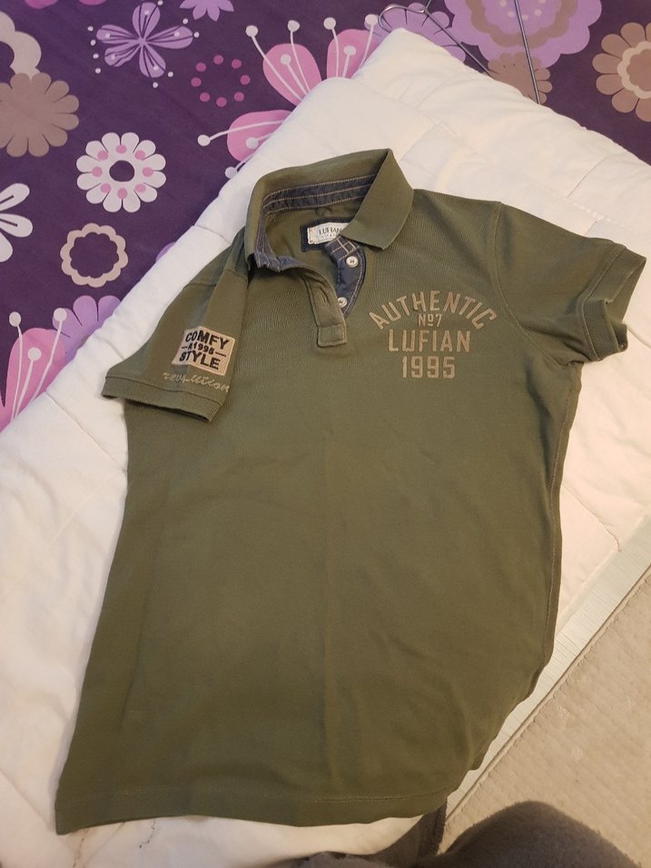 Yeşil Düğmeli Polo Yaka Erkek Tişört - Görsel 2