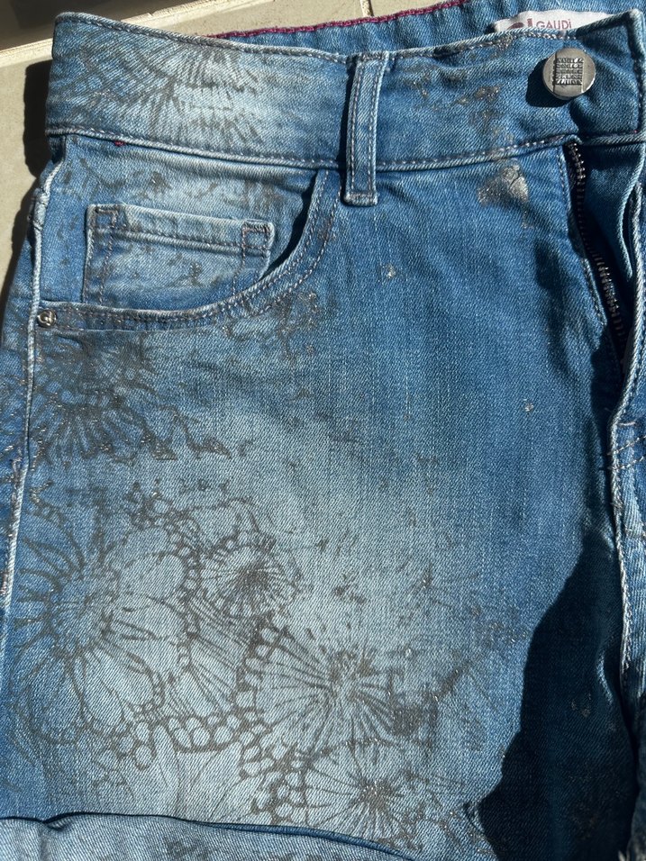 Kadın Mavi Bağlamalı Mini Denim Şort - Görsel 2