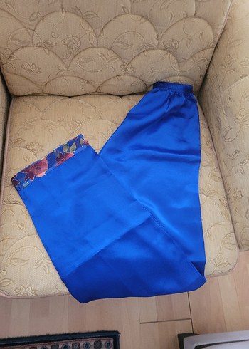 Saten görünümlü vintage pijama takımı doremi - Görsel 8