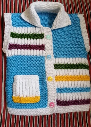 El Örgüsü Bebek Yeleği - Görsel 2