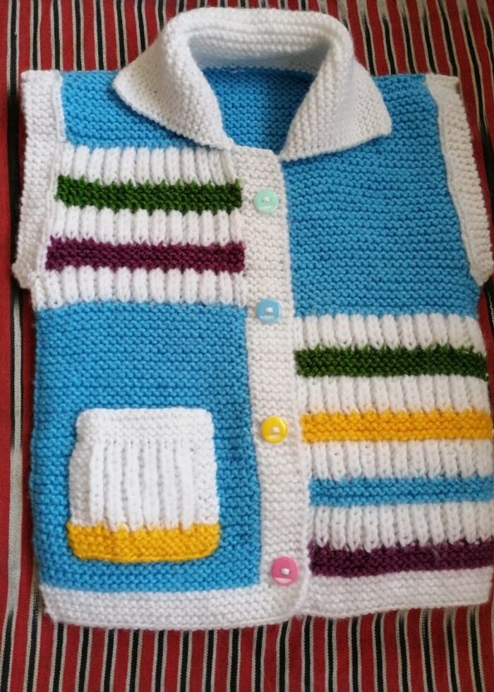 El Örgüsü Bebek Yeleği - Görsel 2