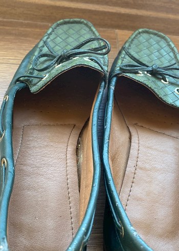 Yeşil Parlak Deri Tokalı Kadın Babet - Görsel 6