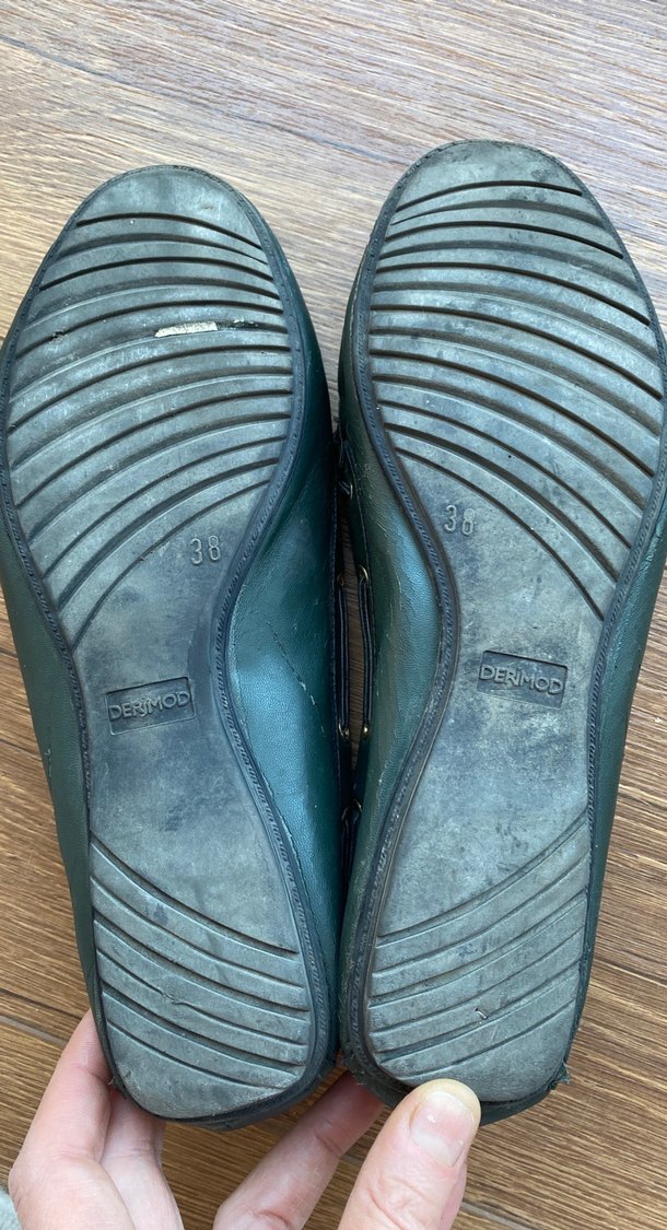 Yeşil Parlak Deri Tokalı Kadın Babet - Görsel 2