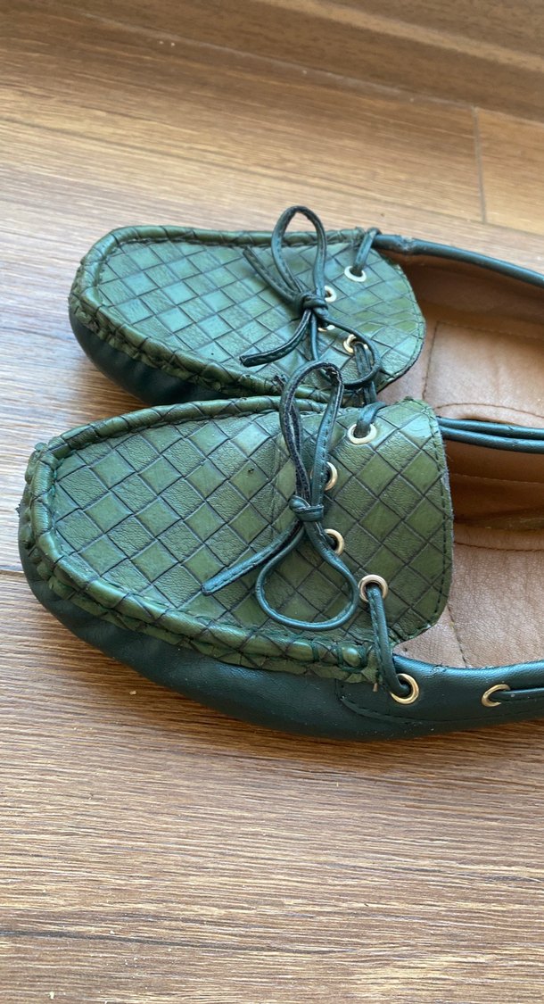 Yeşil Parlak Deri Tokalı Kadın Babet - Görsel 4