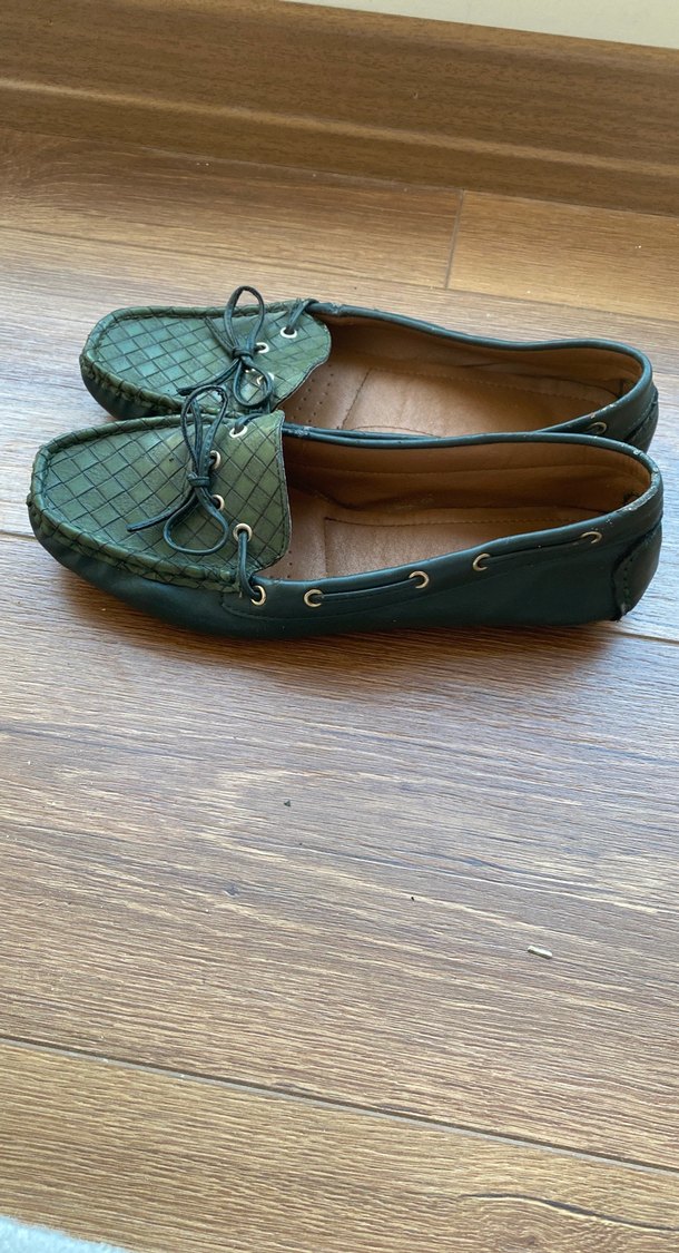 Yeşil Parlak Deri Tokalı Kadın Babet - Görsel 3