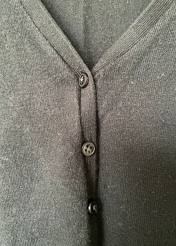 Lacivert Düğmeli V Yaka Kadın Hırka - Görsel 6