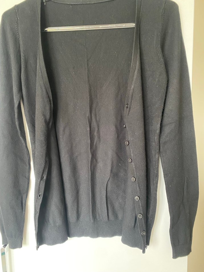 Lacivert Düğmeli V Yaka Kadın Hırka - Görsel 5