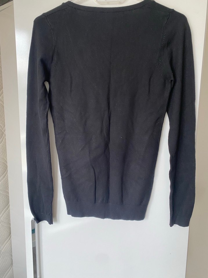 Lacivert Düğmeli V Yaka Kadın Hırka - Görsel 3