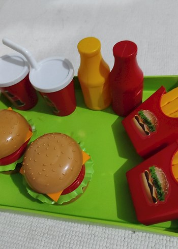 Beden Renk Renkli Oyuncak Hamburger ve Patates Seti