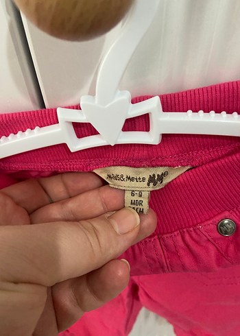 Kızlar İçin Düğmeli Pembe Rahat Pantolon - Görsel 2