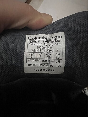 36 Beden siyah Renk Columbia ayakkabı 36 no