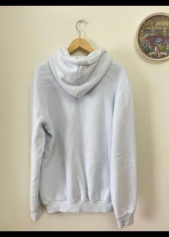 Zara Beyaz Kapüşonlu Salaş Sweatshirt - Görsel 4