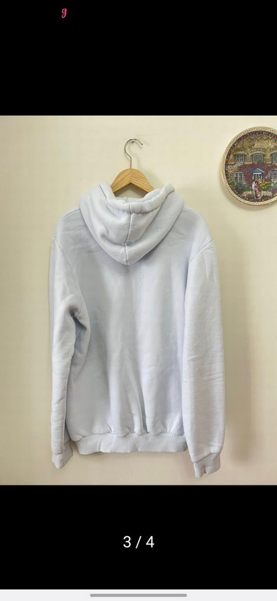 Zara Beyaz Kapüşonlu Salaş Sweatshirt - Görsel 3