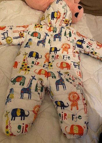 Renkli Baskılı Bebek Tulumu Fermuarlı - Görsel 2