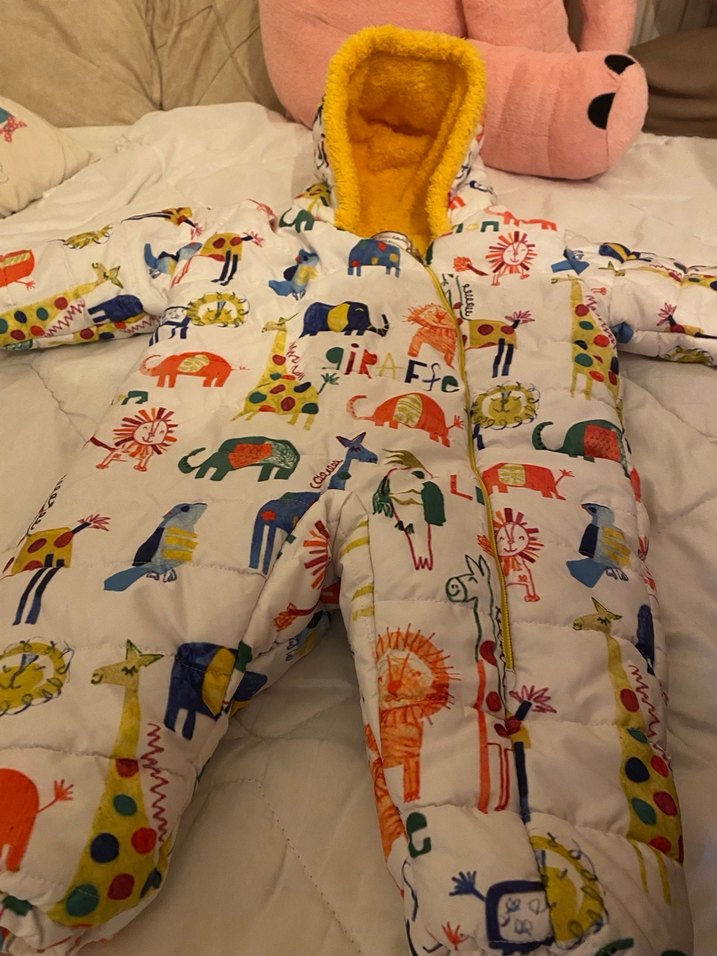 Renkli Baskılı Bebek Tulumu Fermuarlı - Görsel 3