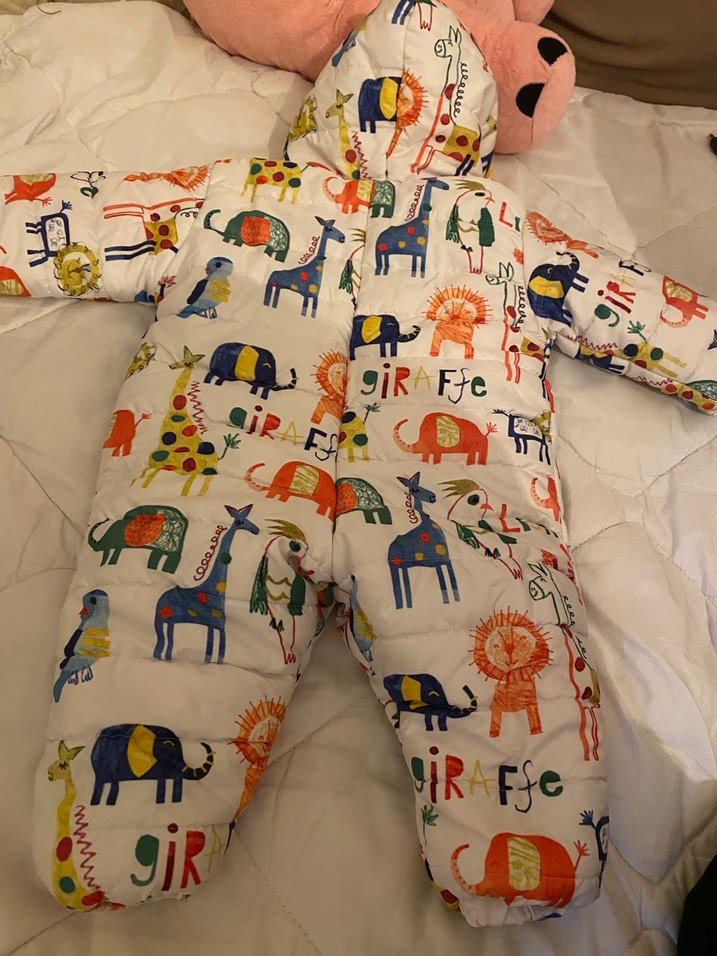 Renkli Baskılı Bebek Tulumu Fermuarlı - Görsel 2