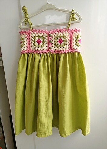 Zara El yapımı ay çiçek model kız çocuk elbisesi 