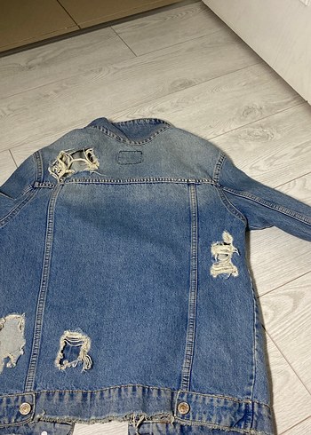 Düğmeli Mavi Denim Kadın Ceket - Görsel 6