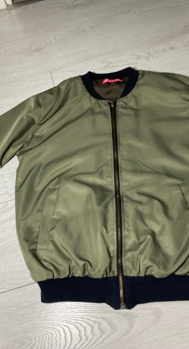 Parlak Yeşil Kadın Fermuarlı Ceket - Görsel 4