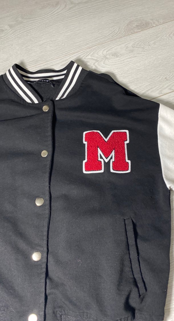 kadın Siyah Beyaz Düğmeli Streetwear Ceket - Görsel 2